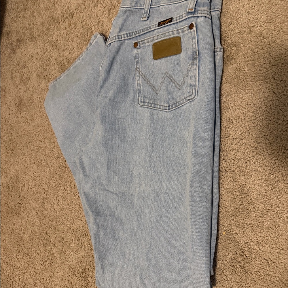 Wrangler Light Blue Denim Jeans with Branded Waist Label